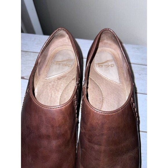 DANSKO Womens Clogs Shoes Brown Leather Slip On Low Heels SZ 39 - Picture 13 of 16